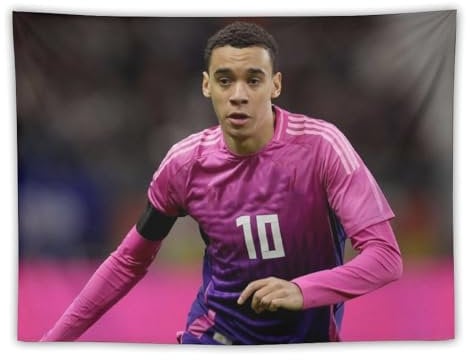YOUMAN Jamal Musiala Deutschland Fußball Sportman Poster Tapisserie Kunstdruck Wand Foto Farbe Tapisserie Hängende Bild Familie Schlafzimmer Dekor Geschenk 76,2 x 101,6 cm