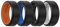 King Will Alliances en silicone pour homme et femme, motif cœur fin, noir/bleu/bleu menthe/gris, bague de fiançailles en caoutchouc, 8 mm de large, 2,2 mm d'épaisseur, X 1/2(67.19mm), Silicone, Aucune