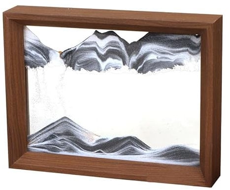 AzureLeap Peinture de Sable 3D Rotative - Art de Sable Sous-Marin Peinture de Sable Fluide Cadeau en Sable Décoration Sablier en Bois Pour Bureau Salon et Jouets pour Adultes et Enfants [Noir-10]