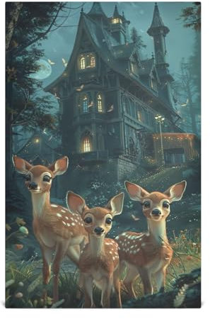 RPLIFE Geschirrtuch mit Hirschmotiv, 71 x 45 cm, schnell trocknendes Geschirrtuch