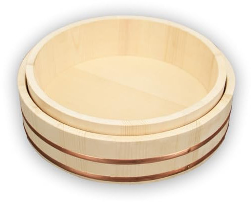 De Madera Arrocera Sushi Japonés Hangiri Sushi Oke Arrocera Con Banda De Cobre Para Restaurante De Sushi Cocina Casa (Regalos), 62x16cm
