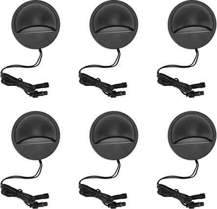 KIMISS 6PCS Courtyard Stair Lighting Landscape Lighting Low Voltage LED Deck Lights for Garden Fence Stair - Warm White Male and Female Connector, Courtyard Step Light Deck Lights 12v