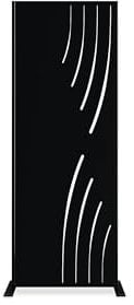 Casanoov Panneau Décoratif VELETA 1,6x0,60m Acier Noir – Motif Nature Côté Droit Élégant et Moderne – Écran Intimité Extérieur Occultant Durable Installation Rapide Clôture Jardin Terrasse 160x60cm