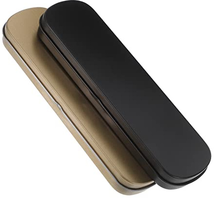 NUOBESTY 2stücke Metall Stift Box mit Deckel Flaches Aufbewahrungsset für Schreibwaren Robustes Etui für Bleistifte und Stifte Geeignet für Schule und Büro