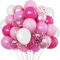 30 Rosa Ballons im Set: Weiße, Pinke Metallic, hellrosa, Makronen-Rosa und Konfetti-Ballons – Perfekte Geburtstagsdeko für Hochzeiten, Babyfeiern und Partys