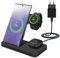 Chargeur sans Fil pour Samsung par MMOBIEL - 15W Support de Charge sans Fil 3 en 1 pour MagSafe Samsung Galaxy S25/S24/S23/S22 Séries, Galaxy Watch 6/5/4, Galaxy Buds - Adaptateur 20W Inclus - Noir