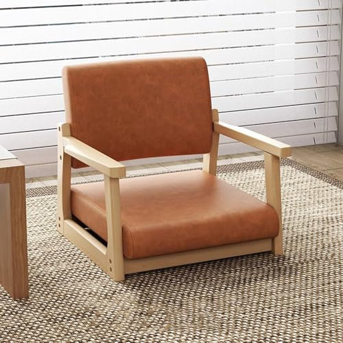 LoJax Japanischer Moderner Bodenstuhl, Tatami Massivholz Beinloser Sitzstuhl, Tragbare Rückenlehne Sessel Gaming Meditationsstühle Für Erkerfenster, Wohnzimmer, Schlafzimmer