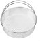Cestello in rete per friggitrice ad aria in acciaio inossidabile con manico pieghevole, diametro 20,3 cm, compatibile con friggitrici ad aria 6QT 8QT, cestello antiaderente per cottura a vapore per
