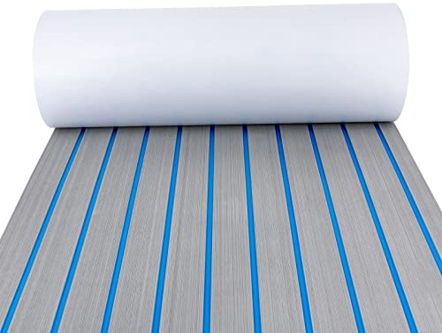 TkkMivcOC Boat Flooring, EVA Foam Boat Decking, Non-Slip Self-Adhesive Flooring Deck Mat, 6mm (0.24in) Thickness, Marine Carpet for Boat Pontoon Motorboat RV Yacht Garden, 95 x 24in