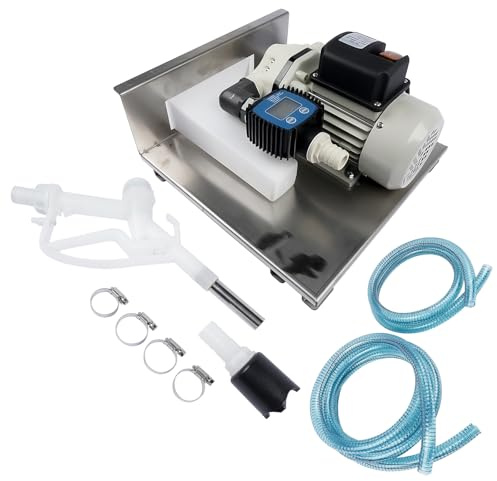 Bisenya 230V 40LPM AdBlue Pumpe Selbstansaugend Urea Pumpe mit Schlauch, Durchflussmesser, Edelstahlhalterung, Zapfpistole