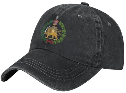 KWQDOZF Persische Flagge, iranischer Löwe, Sonne und Krone, Iran, Persien, Baseballkappe, Damen, Herren, Dad-Cap, Golf-Cowboyhut