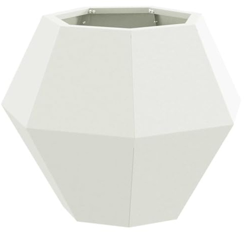 QJBSAVVA Jardinière de Jardin en Acier 50x50x40 cm Bac à Fleurs Carré Blanc pour Extérieur Balcon Terrasse