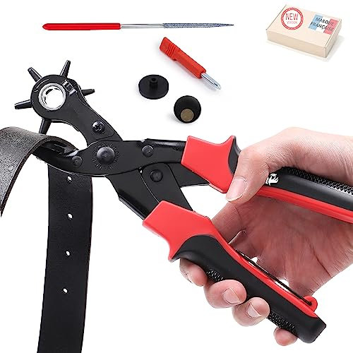 TAKIT Lochzange, Hochstrapazierfähiges Leder-locherwerkzeug Für Gürtel, Geldbeutel, Armbanduhrenbänder Und Mehr, 6 Größen - 2mm, 2,5mm, 3mm, 3,5mm, 4mm, 4,5mm