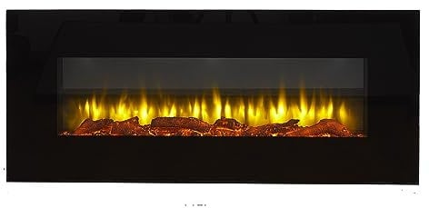 Endeavour Fires Holbeck Black Wall Mounted Electric Fireplace, 220/240Vac, 50 Hz, 1&2kW, 7 day Programmable Remote Control Heater…