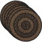 VHC Brands Classic Country Primitive Tabletop & Kitchen-Farmhouse Jute Black Round Tablemat Set of 6