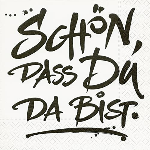 20 Servietten Schön, dass Du da bist / Sprüche / Geburtstag / Taufe 33x33cm