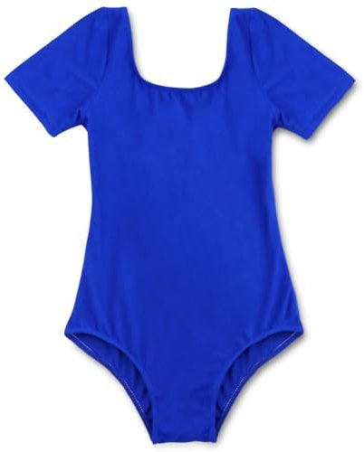 Freebily Body Danza Classica Bambina Cotone Maniche Corte Leotard Balletto Dancewear Tutu da Balletto Body Ginnastica Artistica per Gara Vestito Ballerina Blu scuro 6 anni