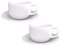 Fontignac - 2 Kaffeetassen/Teetassen Porzellan weiß mit Untertasse, 250ml, 2 Stück