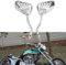 8mm 10mm Skelett Schädel Klaue Motorrad Spiegel Geisterhand Rückspiegel(Silber)