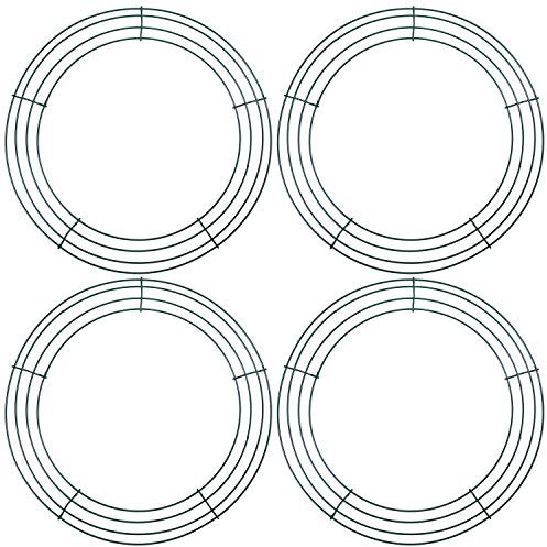 URATOT 4 Stück Metallkranz, Rahmen aus grünem Drahtkranz für Weihnachten, Hochzeit, Urlaub, Valentinstag, Garten, Zuhause, Party-Dekorationen