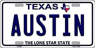 Nummernschild aus Metall, Motiv: Austin Texas, 15,2 x 30,5 cm