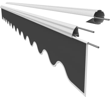 VANA Markisenstoff Volant für 6 m Markise Ersatzstoff Markisentuch Bespannung Sonnenschutz, nur Volant, fertig genäht, Maß 5,83 x 0,21 m, Design SPD016
