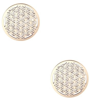 Happiness Boutique Damen Blume des Lebens Ohrstecker Lebensblume Runde Ohrringe Vergoldet Edelstahlschmuck in Gold - Rosegold, Silber