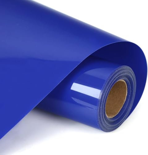 HIKENRI Royal Blue Heat Transfer Vinyl Bundle 12 x 10 ft Rolls, Dark Blue HTV Vinyl for Silhouette Cameo Easy to Cut & Weed,DIY Heat Press Design for T-Shirt,Clothes,Hats and Other Textiles