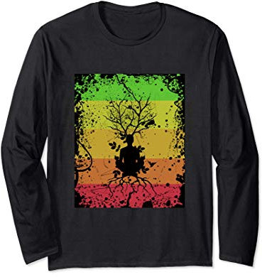 Yoga e meditazione del regalo dell'albero della vita Maglia a Manica