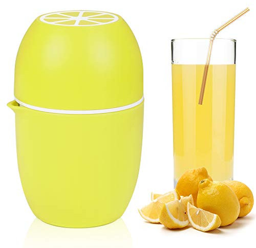 Zitronenpresse,Saftpresse Manuell Entsafter,Zitronenpresse Handpresse,Limettenpresse Zitruspresse in Zitronenform,Früchtepresse für Zitronen/Limetten/Apfelsinnen/citrus/Grapfruit - Gelb