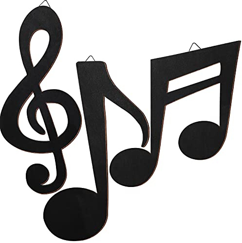 3 Stück schwarze Violinschlüssel Holz Wanddekoration Musiknoten Wandkunst Note Holz Wanddekoration Musiknote Party Dekorationen für Zuhause Zimmer Bar Musik Studio Weihnachten Geburtstag Party Dekor