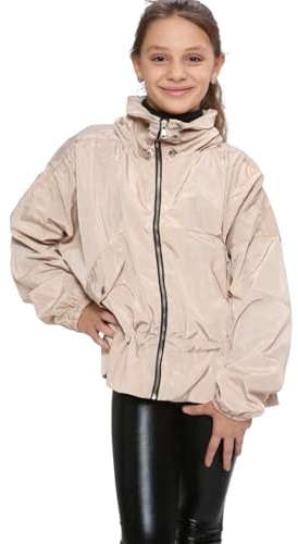 A2Z 4 Kids Girls Windproof Showerproof Lightweight Rain Jacket | Stylish Cagoule Raincoat for Outdoor Comfort Ages 7-13 Years
