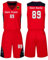 HDSD Benutzerdefiniert Trikot Kinder Erwachsene Basketball Jersey & Shorts 2 Teiliges Set Name Nummer Team Logo Personifizieren Basketball Trikots (rot)