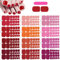 Mwoot 12 Sheets Red Pink Purple Toenails Stickers, Solid Color Full Nail Wraps for Toenails, Toe Nails Polish Strips Stickers, Nail Art Self Adhesive Decals with Nail File for Women