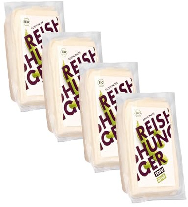 REISHUNGER BIO Tofu Natur – 4 x 200 g | Bio-Sojabohnen aus Österreich – ACHTUNG: Kurzes Mindesthaltbarkeitsdatum (MHD: 12.08.2026)