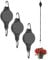QWORK 4 Stück Pflanzenrollen Haken, Ampelaufzug Blumenampel, Einziehbar 0–90 cm, Max. Tragfähigkeit 10 Kg, Zum Aufhängen Von Topfpflanzen, Vogelhäuschen