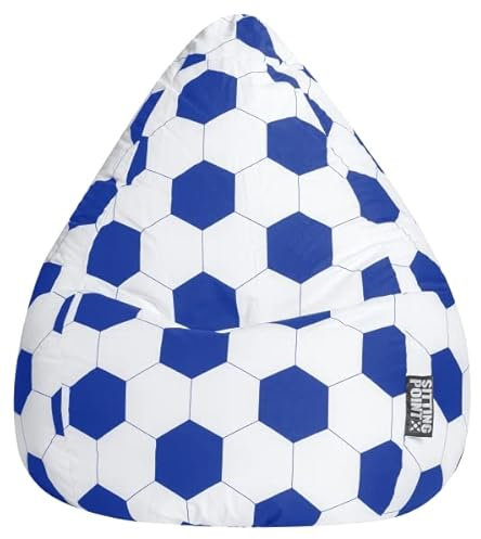 Sitting Point Sitzsack Fußball FANKURVE XL in blau-weiß, ca. 220L