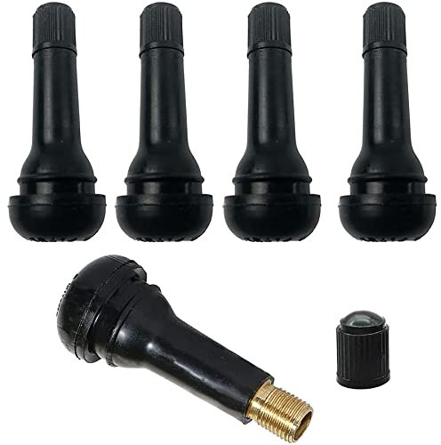 TR414 Valvulas para neumaticos,Válvulas de Goma,Goma para Llantas válvulas,Válvula neumáticos Negro,Válvulas de Snap-In para neumáticos,Tapas para válvulas Goma,para Coches,Motos(5 Piezas)