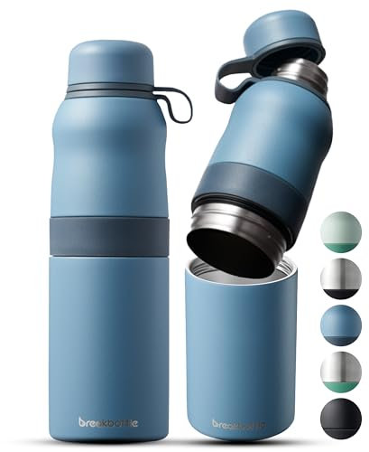 Breakbottle Insulated Water Bottle Stainless Steel 550ml with Twist Open Easy-Clean Design, Leak-Proof Lid - Eco-Friendly, Odour-Free Hot and Cold Metal Water Bottle for Gym, Travel, Sports - Fjord