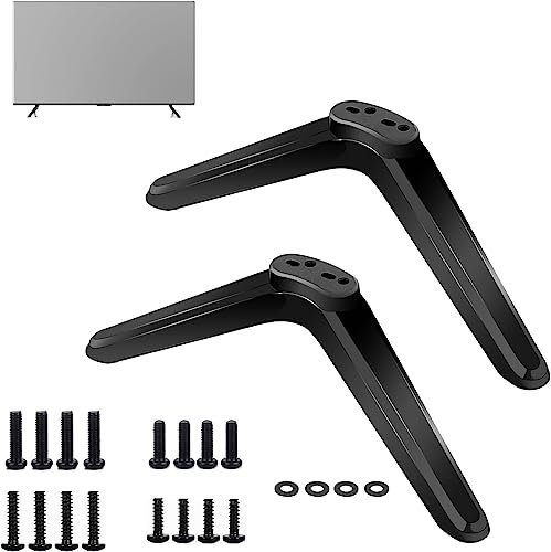 Universal TV Stand Base Replacement, TV Stand Legs, TV Riser, TV Stand Mount for Most 27 to 55 Inch LCD LED Samsung LG Sony VIZIO TCL KONKA TV, Hold up to 99lbs - Black