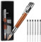 Piashow Bolt Action Pen - Personalisierter Metall Druckkugelschreiber mit 6 Auswechselbare Mine Geschenk und Box, 1mm Signatur Tactical Pen für Business Haushalt Schule Büro (Holzmaserung)