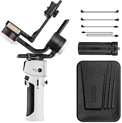 HUIOP -M3S Standard Camera Handheld 3- Gimbal Stabilizer Built-in LED Fill PD Quick Charging Battery Mini Tripod Carrying Case for DSLR Mirrorless Camera