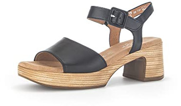 Gabor Damen Plateausandalen, Frauen Sandalen,Moderate Mehrweite (G),Freizeitschuhe,offene Schuhe,Strandschuhe,bequem,schwarz,39 EU / 6 UK