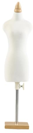 Harilla Mini Tailleur couturière Miniature, Mannequin de Couture avec Base en Bois, Forme de Robe de poupée, Corps de Mannequins pour pièces de poupée BJD, Socle carré de 33 cm
