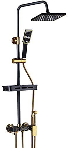Handbrause und Duschkombination, Hochdruck-6-Funktions-Luxus-2-in-1-Duschkopf mit Easy-Click-Taste