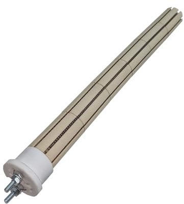 Resistencia ceramica termo electrico - 1500W - 230V Diametro 29x6 piedras - Longitud 315mm +-5mm