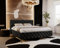 Emporius Polsterbett 180x200cm Laval - Glamour Bett mit Lattenrost, Kopfteil - Doppelbett Samt Schlafzimmerbett Chesterfield - Velvet (Schwarz - Kronos 07)