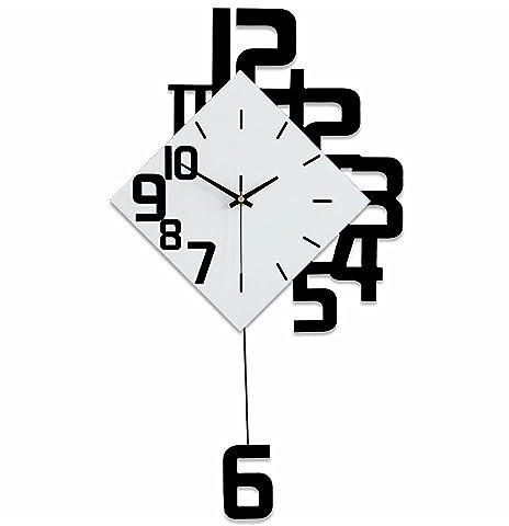 Beflourish Wanduhr Groß Ohne Tickgeräusche Modern Holz Wohnzimmer Kinderzimmer Küchenuhr (40x76cm)