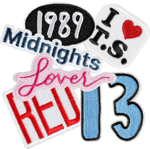 DAJISI 7 PCS Embroidered Patches, Iron on Music Fans Embroidered Patches Sew on Patches for Hats DIY Accessories Applique Patches for Clothing, Pants, Jacket, Backpack