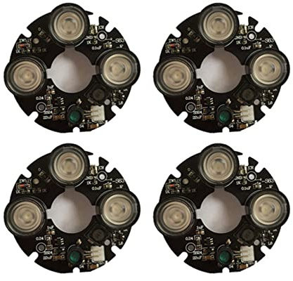 Torsten 4X 3 Array IR LED Strahler Infrarot 3X IR LED-Platine Fuer CCTV-Kameras Nachtsicht (53mm Durchmesser)